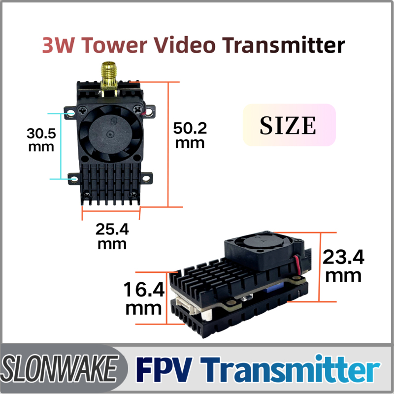 Fpv Drone Frame - โมดูลส่งสัญญาณวิดีโอ SLONWAKE 5.8G 3000mW แบบจำลอง VTX